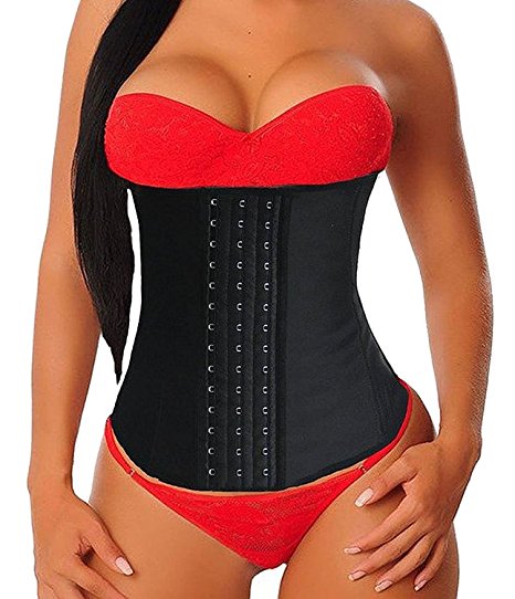 YIANNA Women's Underbust Latex Sport Girdle Waist Trainer Corset Hourglass Body Shaper