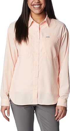 Columbia Women's Silver Ridge Utility Long Sleeve Shirt, Peach Blossom, Large