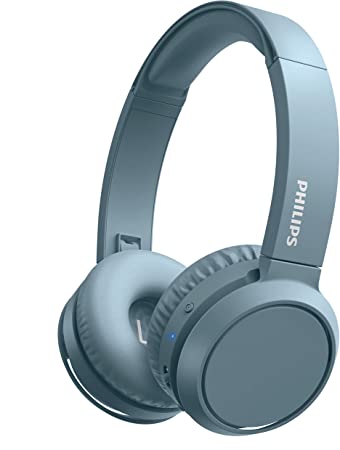 Philips Audio H4205 On-Ear Wireless Headphones with 32mm Drivers and BASS Boost on-Demand, Blue