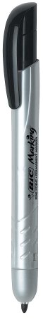 BIC Marking Retractable Permanent Marker, Fine Point, Black, 12-Count
