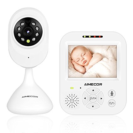 Video Baby Monitor with Camera- HD Night Vision Video Baby Monitor with Two-Way Talk/ Remote Pan&Tilt Camera/ 3.5inch HD IPS Screen/ Temperature Monitoring (White, 3.5)