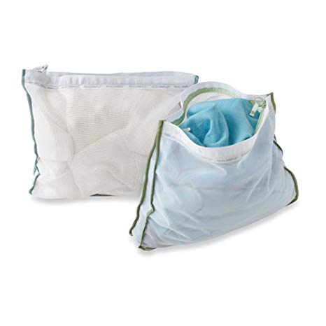 Set of 2 Medium Sized Laundry Wash Bags with Zippers