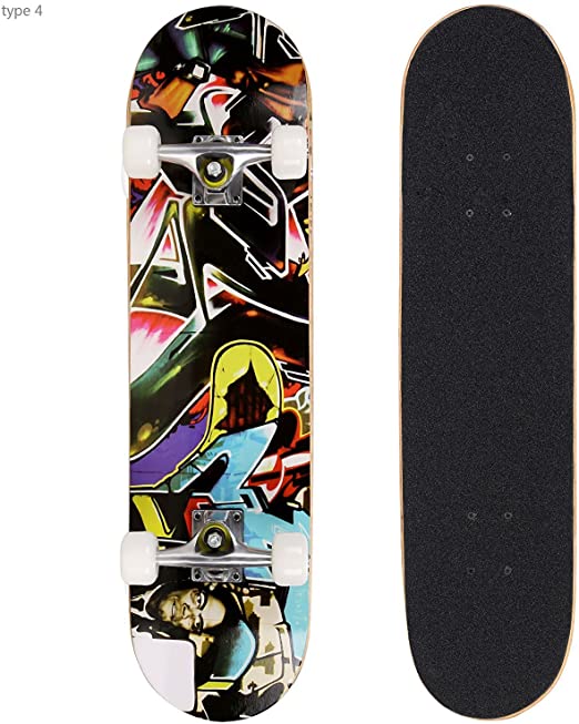 Oanon 31 Inch Complete Skateboards 9 Layer Maple Wood Deck Skate Board