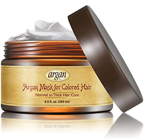 Color Safe Deep Conditioner Mask - Thick Coarse Hair Care - Moroccan Argan Mask 8.5 oz - Dry & Damaged Color Treated Color Saving Long Lasting Hair Conditioning