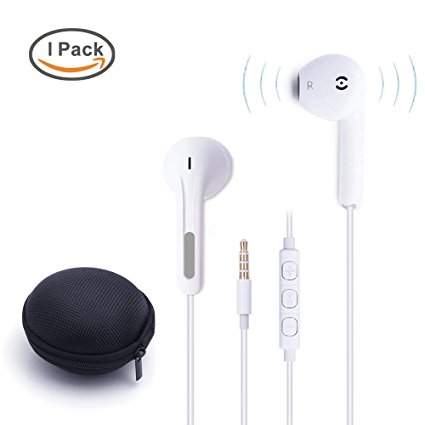 Premium Earbuds Earphones For iPod iPhone , Atomic Bass earphones beats For Apple iPhone 6s/6/6plus,iPhone SE/5s/5c/5, iPad /iPod and More (1 pack (white))