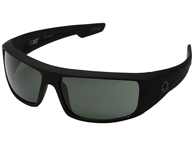 Spy Optic Logan Sunglasses Matte Black w/HD Plus Grey Green Lens   Sticker