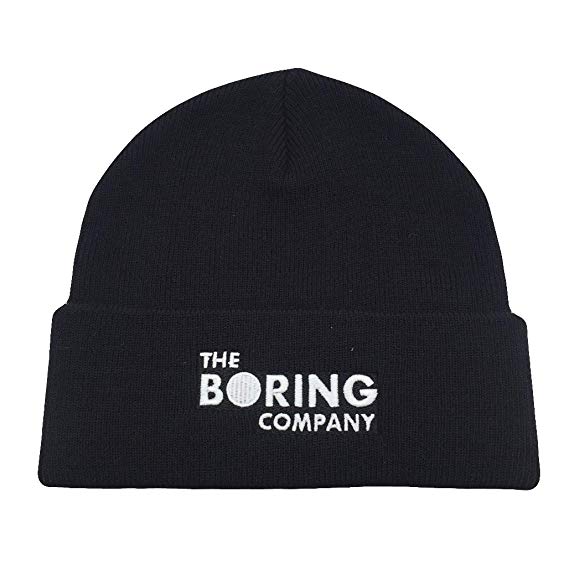 tanghaolei The Boring Company Warm Winter Hat Knit Beanie Skull Cap Embroidered Soft Headwear Unisex