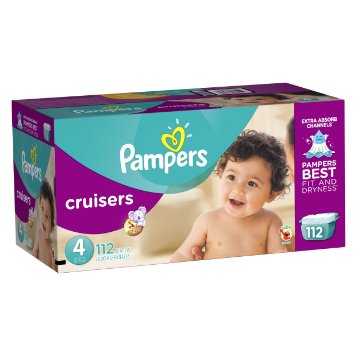 Pampers Cruisers Diapers Giant Pack, Size 4, 112 Count