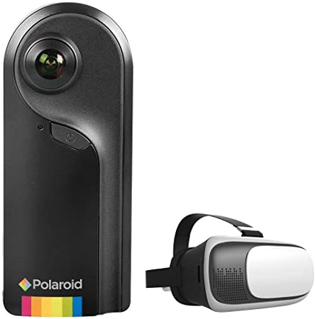 Polaroid ID360-BLK-FR-4 ID360 Dual Lens 4K 16MP 360 Degree Camera & Camcorder Bundle with Deco Essentials VR Viewer