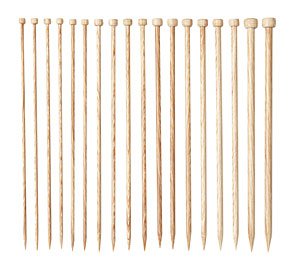 Knit Picks Wood Straight Single Point Knitting Needle Set US 4-11 (10" - Sunstruck)