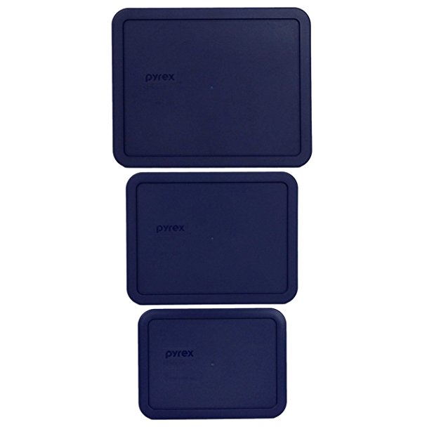 Pyrex 7212-PC (1) 1104628 11 Cup & 7211-PC (1) 1113820 6 Cup & 7210-PC (1) 1113816 3 Cup Blue Lid (3-Pack)