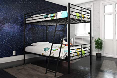 DHP Tailor Convertible Bunk bed, Converts to two Twin Beds, Twin-over-Twin, Black