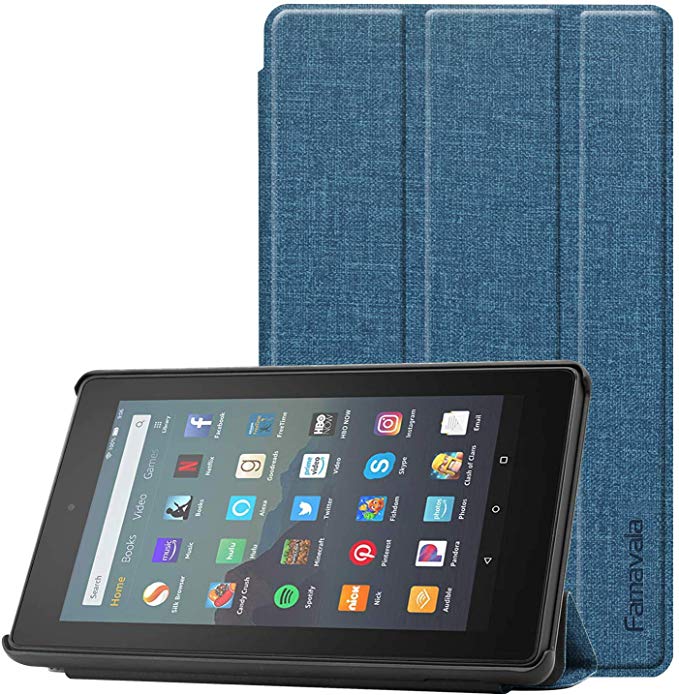 Famavala Shell Case Cover Compatible with All-New Fire 7 Tablet [9th Generation, 2019 Release] (ZLightBlue)