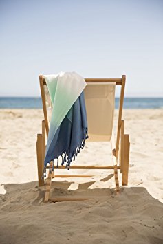 Ombre Print 100% Cotton Pestemal Turkish Bath Towel and Beach Towel for Beach Bath Swimming Pool Yoga Pilates Hammam Fouta Picnic Blanket Scarf Wrap - Blue-Mint