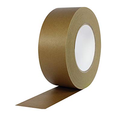 ProTapes Pro 184HD Rubber High Tensile Kraft Flatback Carton Sealing Tape with Paper Backing, 7 mils Thick, 55 yds Length x 2" Width, Dark Brown (Pack of 24)