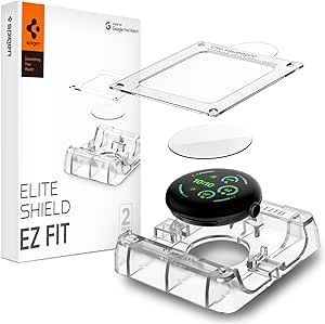 Spigen EliteShield EZ Fit Screen Protector Designed for Pixel Watch 3 (45mm) - 2 Pack