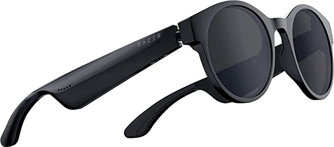 Razer Anzu Smart Glasses: Blue Light Filtering & Polarized Sunglass Lenses - Low Latency Audio - Built-in Mic & Speakers - Touch & Voice Assistant Compatible - 5hrs Battery - Round/Large