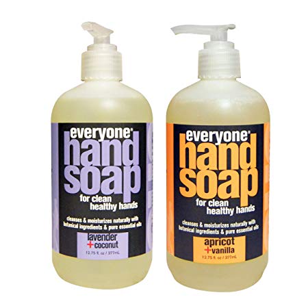 Everyone Botanical Lavender   Coconut Hand Soap & Everyone Botanical Apricot   Vanilla Hand Soap Bundle, 12.75 oz each