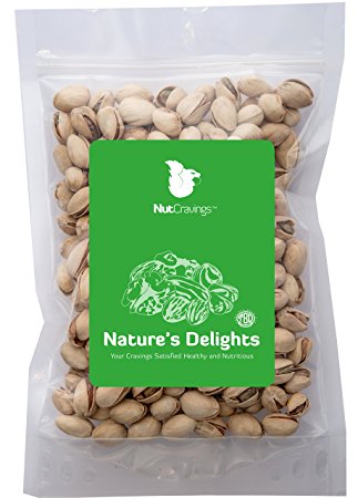 Nut Cravings California Pistachios – 100% All Natural Roasted & Salted Pistachios In Shell – 1LB