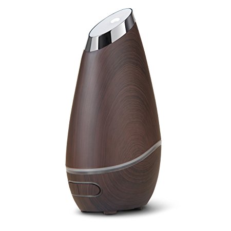 Brilliant Beauty SmartMist Aromatherapy Diffuser & Humidifier for Essential Oils & Aroma – Ultrasonic Technology & Modern, Wood Finish with Ambient Light - Air Purifier (Espresso)