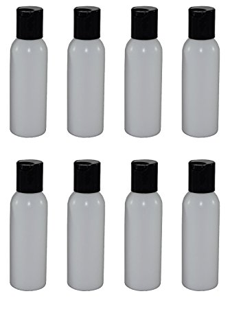 2-oz Refillable Bottle with Disc Cap (8 Pack, Black)
