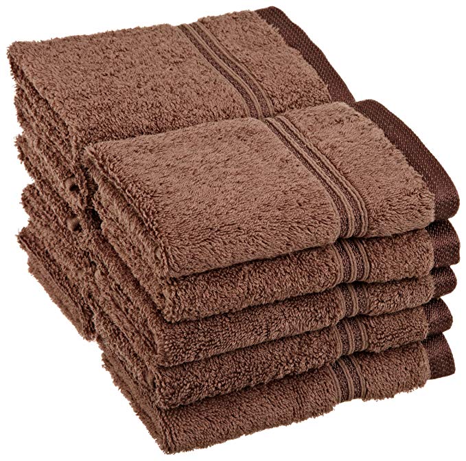 Superior 100% Long Staple Combed Cotton Face Towel Set 10 Piece Mocha