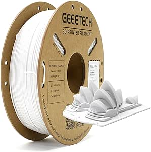 GEEETECH White PLA  Filament 1.75mm, 3D Printer Filament PLA Plus, Dimensional Accuracy  /- 0.02mm, 1KG Spool (2.2lbs) 3D Printing Filament for Most FDM 3D Printers, White