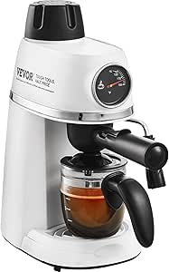 VEVOR Espresso Machine, 3.5 Bar Espresso Maker with Milk Frother Steam Wand, 4-Cup Professional Coffee/Espresso Machine with Temp Gauge & Removable Water Tank for Latte Cappuccino, NTC Control System