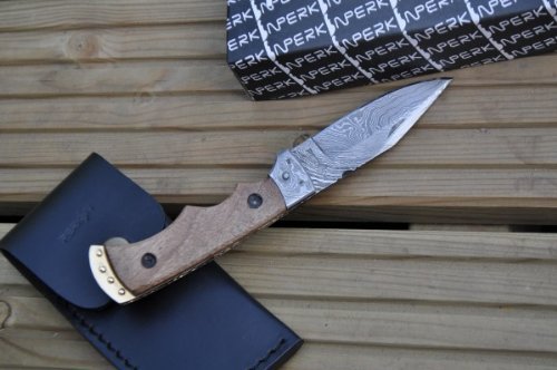 Handmade Damascus Folding Knife - Legal to Carry