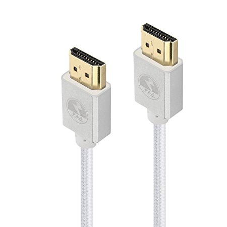 P&A HDMI Cable 1M- Gold Plated Connectors - Ethernet, Audio Return Channel - Video 4K 2160p, HD 1080p, 3D - Xbox PlayStation PS3 PS4 PC Apple TV-HDMI 2.0 (4K) Ready High Speed 18Gbps-Silver-3ft