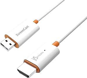 j5create Récepteur Adaptateur d'affichage sans Fil ScreenCast HDMI - Miroir vers HDTV - Compatible avec MiraCast, AirPlay, Android, PC, iOS,iPhone, Tablette (JVAW56)