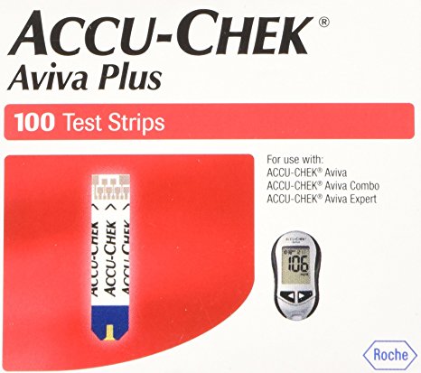Accu-Chek Aviva Plus Blood Glucose Test Strips, 100 Count