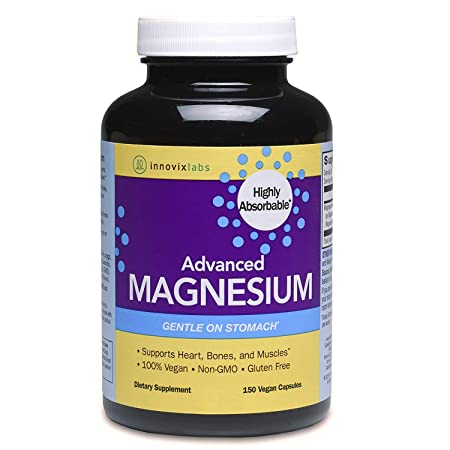 InnovixLabs Advanced Magnesium Highly Bioavailable Bisglycinate and Malate Formula, 150 Vegetarian Capsules. 200 mg Magnesium Per Serving