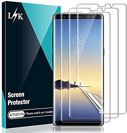 L K 3 Pack Screen Protector for Samsung Galaxy Note 8, HD Clear Flexible Premium TPU Film Not Glass [Case Friendly] [Bubble-Free] [No Lifted Edges] [Not Wet Application] TPU Protective Film