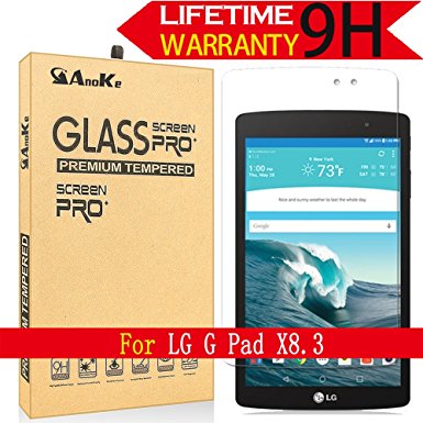 LG G Pad X8.3 / G Pad II 8.3 Glass Screen Protector,[Verizon VK815] AnoKe(0.3mm 9H) Tempered Shield For LG G Pad X 8.3/ 2nd 8.3 Glass