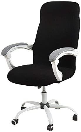 FORCHEER Office Chair Cover Water Resistant Black Jacquard Computer Chair Slipcover for Armrest Chairs M