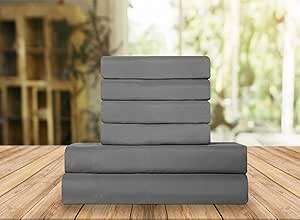 Elegant Comfort Luxury Soft Bed Sheets 1500 Premium Hotel Quality Microfiber Softness Wrinkle and Fade Resistant (6-Piece) Bedding Set, Full, Platinum Grey