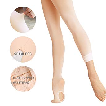 Ballet Tights Ultra Soft Transition Convertible Dance Tights for Girls