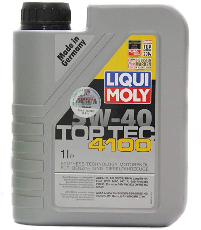 Liqui Moly (3700) 5W-40 Top Tec 4100 Low Ash Synthetic Motor Oil -1 Liter Bottle