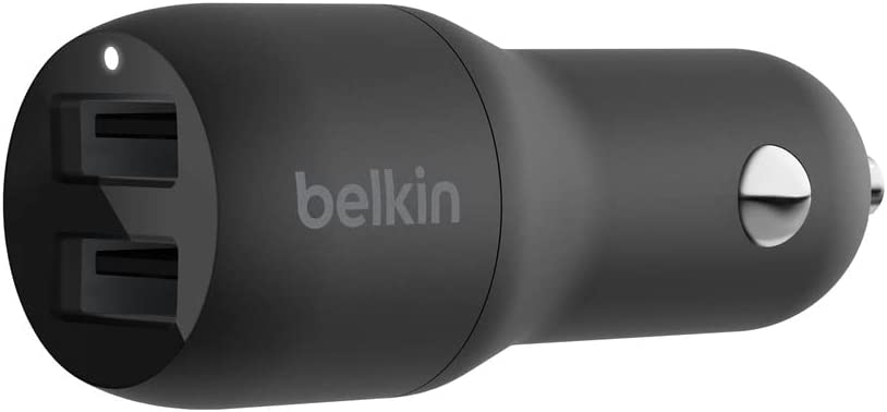 Belkin CCB001btBK Dual USB Car Charger,Black, 24W