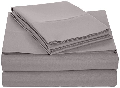4 Piece Bed Sheets Set Hotel Quality 100% Brushed Microfiber, Luxurious, Breathable, Comfortable, Soft & Highly Durable, Flat Sheet, Fitted Sheet and 2 Pillow cases - By J Furmani (Queen, Grey)