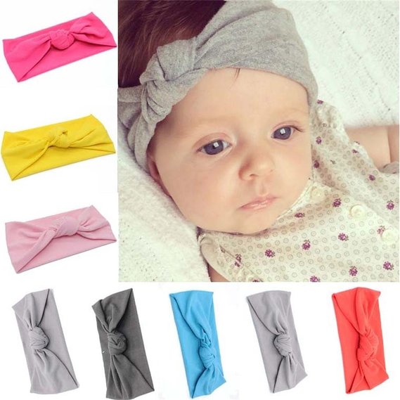 Udobuy®8 Pcs Super Cute Baby Girls Toddler Elastic Headbands Turban Knot Hairband Headwear
