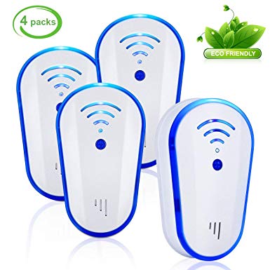 Ultrasonic Pest Repeller, Electronic Indoor Control Plug in -Get Rid of Rodents, Squirrels, Mice, Roaches, Spiders, Fleas, Bed Bugs, Flies, Ants -Pest Defender for Children and Pets’ Safe (Blue)