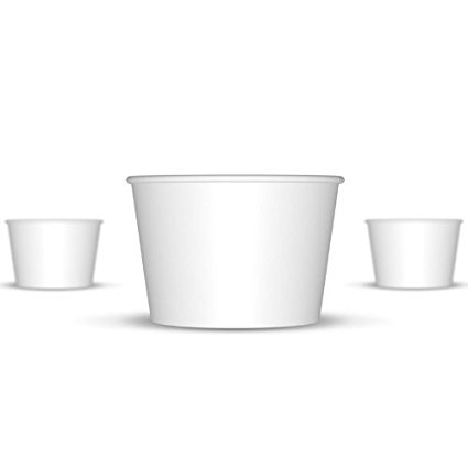 8 oz Paper Hot/Cold Ice Cream Cups - 100ct (White)