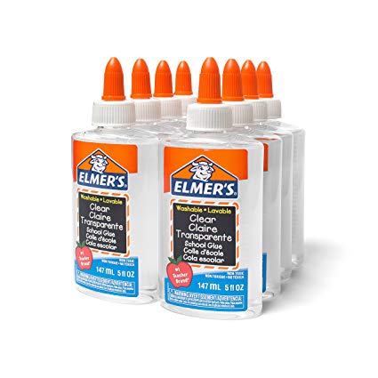 Elmer's Liquid School Glue, Clear, Washable, 5 Ounces, 8 Count - Great for Making Slime