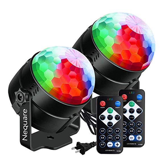 [Latest 6 Light Bulbs] Party Lights Disco Ball Strobe Light Disco Lights 20 Colors Sound Activated Stage Light with Remote Control for Kids, Festival Celebration Birthday Xmas Wedding Bar Club Party