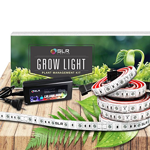 SLR Lighting LED Grow Light Five 20 Inch Strips Kit for Plants Indoor Gardens, Closets, Greenhouses, Vegetables, Herbs, & Flowers with 250 Red & 50 Blue for Hydroponics and Horticulture [with Plug]