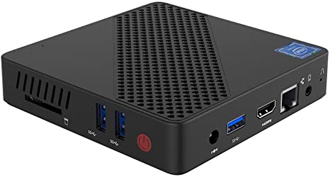 N33 Mini PC Intel Celeron N3350(up to 2.4GHz) Fanless Mini Computer Windows 10 Pro, LPDDR4 4GB 64GB eMMC, DIY SSD, Dual Band WiFi, HDMI&VGA, Auto Power On, PXE Boot, WOL, RTC Wake