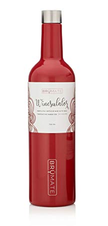 BruMate Winesulator Triple Insulated Wine Canteen, Triple Insulated Shatterproof (Cherry)