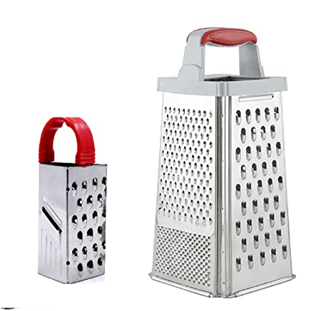 JASCO Stainless Steel Grater and Slicer Masher Chopper for Vegetable and Fruits and Small Ginger/Garlic/Cheese Grater for Kitchen Combo of 2